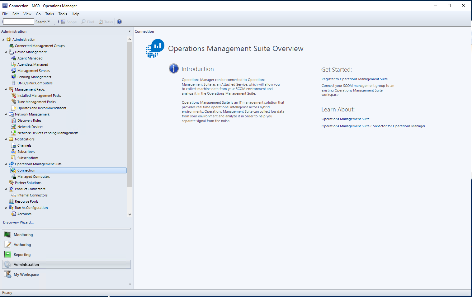 Información general de OMS para la configuración de SCOM