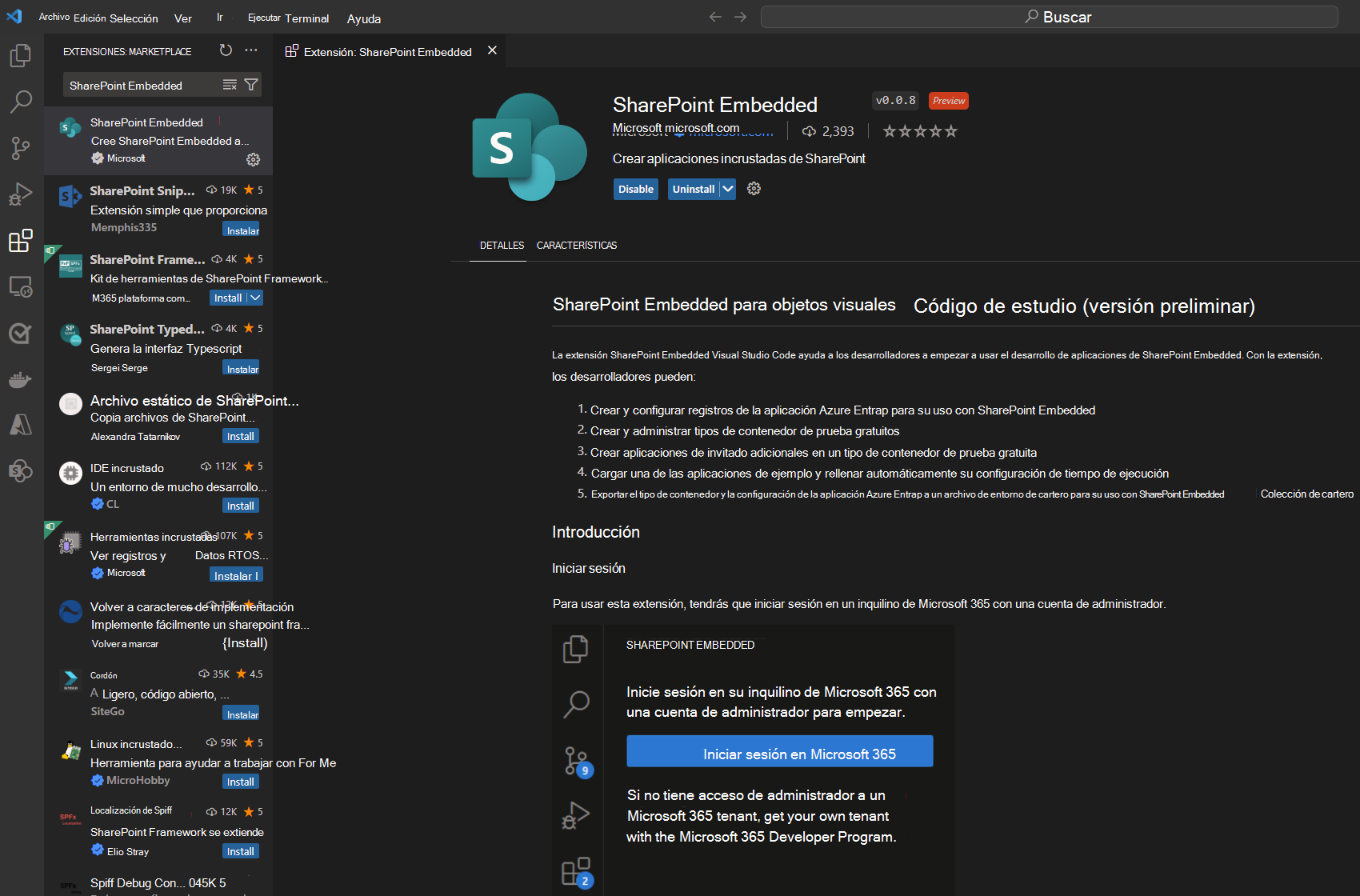 Extensiones vs incrustadas de SharePoint