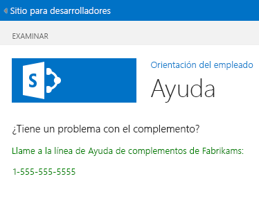 Una página de SharePoint con el título 