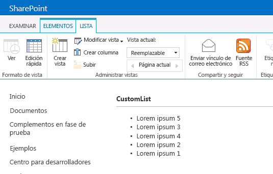 Vista personalizada de una lista de anuncios