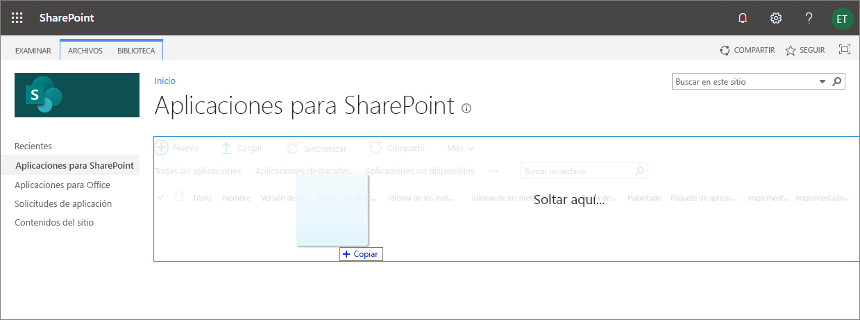 Cargar la solución en el Catálogo de aplicaciones