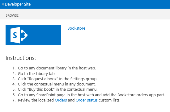 Página de SharePoint en la que se usan cadenas localizadas