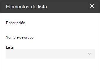 Indicador de carga que se muestra en el elemento web al cargar información sobre las listas disponibles