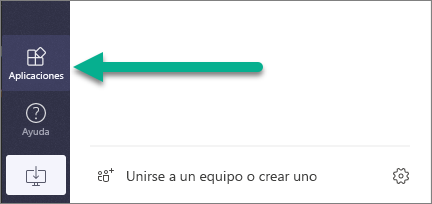 Menú Aplicaciones en el menú de la izquierda de Teams