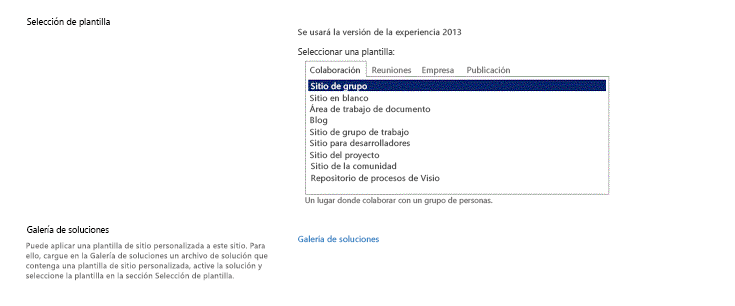 Plantillas de sitio de SharePoint