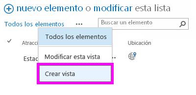 Menú del bloque de control de edición para lista de SharePoint