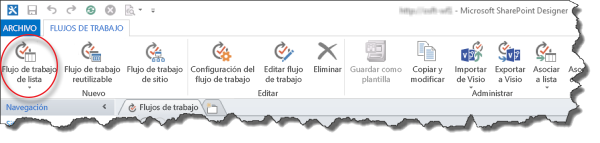 SharePoint Designer 2013: nuevo flujo de trabajo de lista