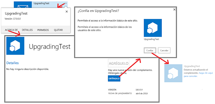 Proceso de actualización de aplicación inmediata