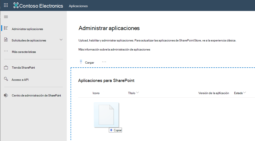 Cargar la solución en el catálogo de aplicaciones