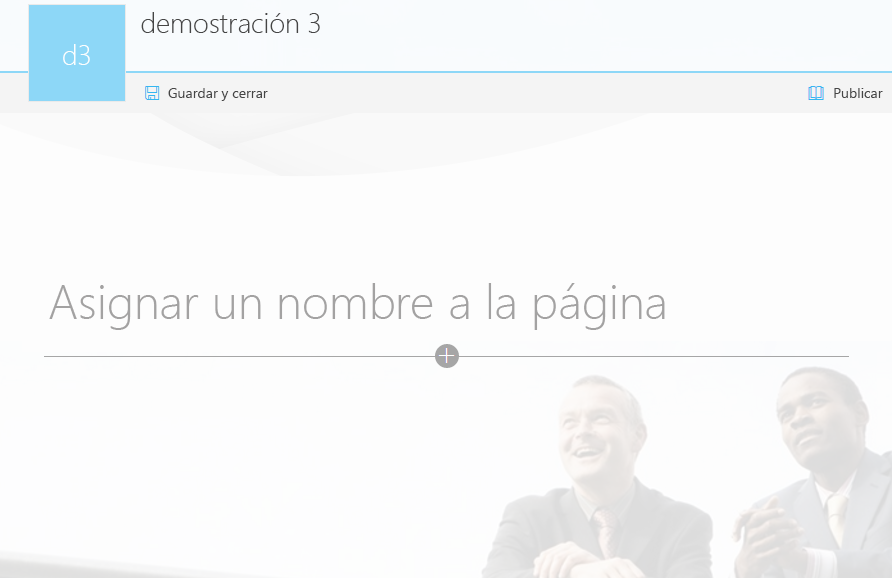 Página moderna con marca personalizada procedente de la configuración del tema