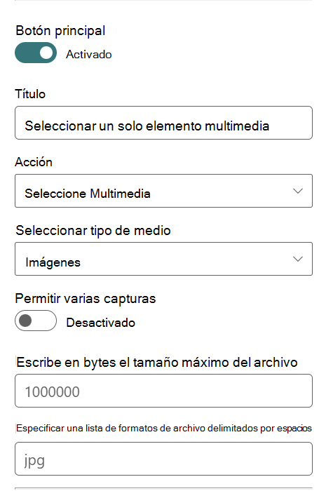 Establezca la acción al hacer clic en 