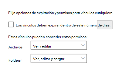 Captura de pantalla de la configuración en el nuevo Centro de administración de SharePoint.