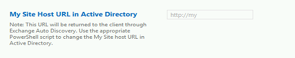 URL del host de Mi sitio en Active Directory