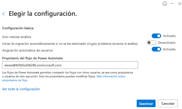 Establecer la configuración del flujo de trabajo