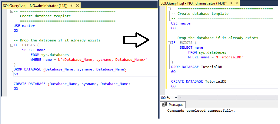 Crear una plantilla de base de datos