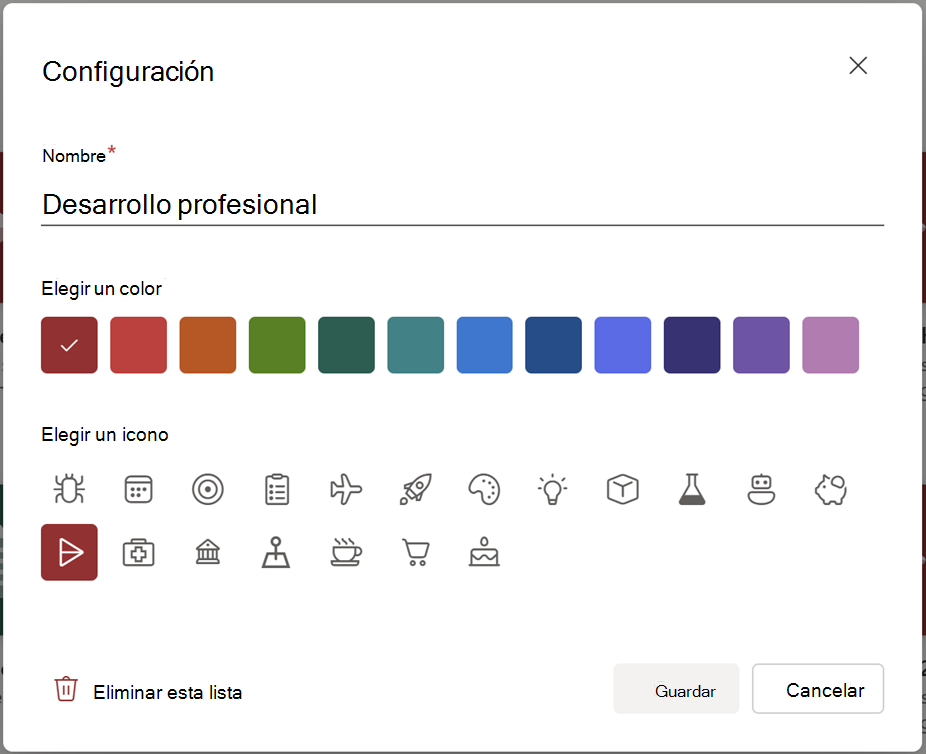 Seleccione Eliminar de la configuración.