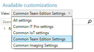 Configuración común de WCD.