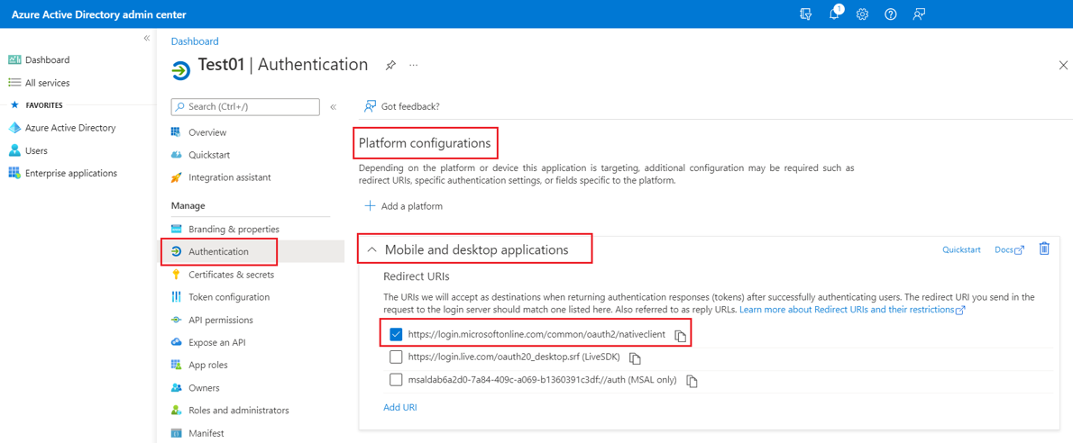 Captura de pantalla de las configuraciones de la plataforma.