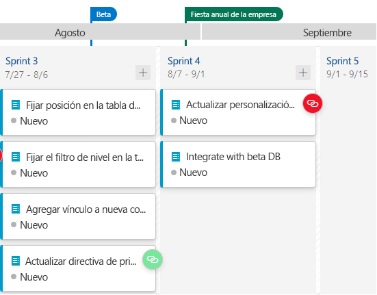 Captura de pantalla de la programación de trabajo optimizada.