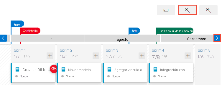 Captura de pantalla de la inclusión de los cuatro marcadores en la vista.