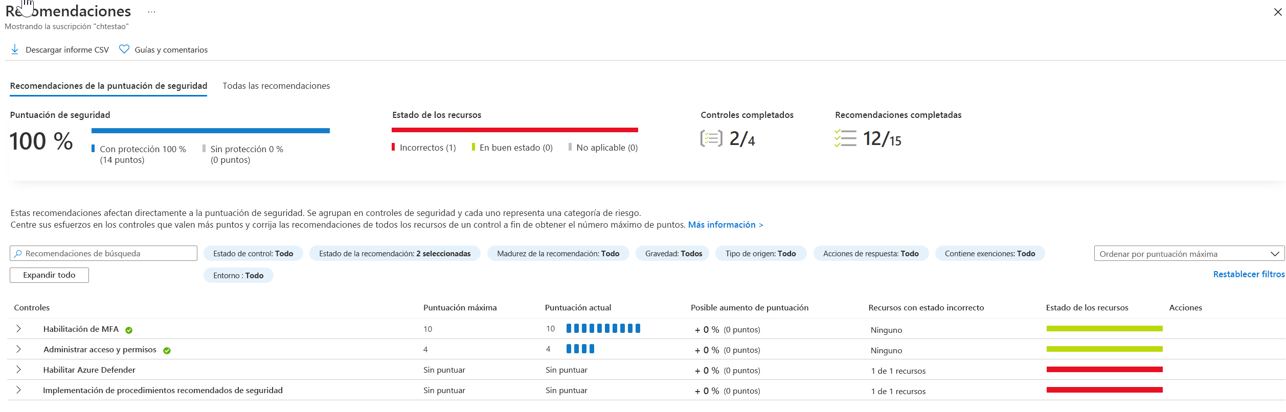 Captura de pantalla que muestra detalles de anomalías de seguridad en Microsoft Defender for Security.