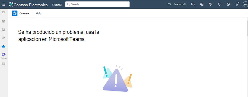 Captura de pantalla que muestra el ejemplo de la aplicación Contoso CRM en Outlook.