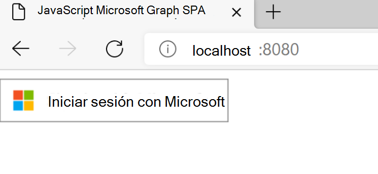 Captura de pantalla en la que se muestra el botón Iniciar sesión con Microsoft.