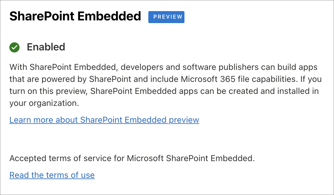 Captura de pantalla de la página Configuración del Centro de administración de SharePoint.