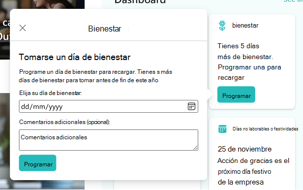 Extensión de tarjeta adaptable con vista rápida que muestra un formulario en el escritorio conexiones Viva.