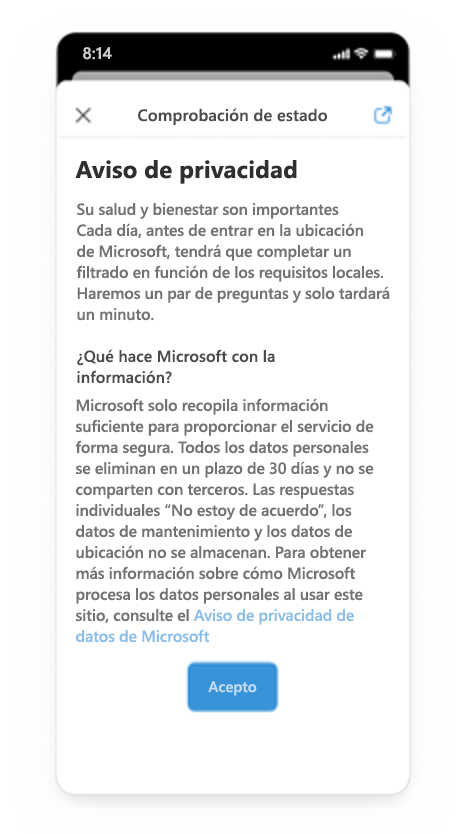 Extensión de tarjeta adaptable con vista rápida que muestra información adicional en Viva Connections mobile.