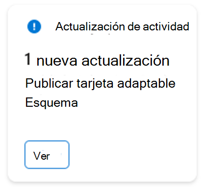 Ejemplo de la extensión de tarjeta adaptable mediante la vista de tarjeta de texto principal.