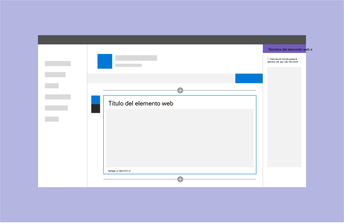 Captura de pantalla conceptual que muestra un elemento web en una página de SharePoint. 