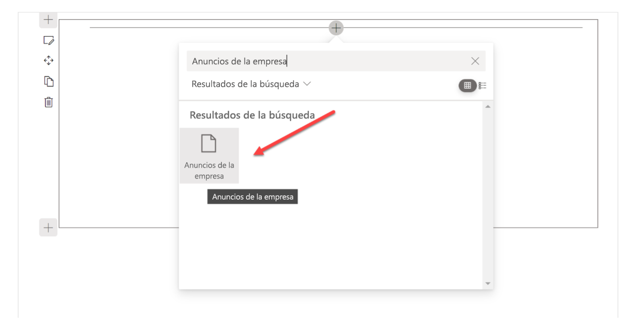  Captura de pantalla de la parte web para anuncios de empresa en la caja de herramientas.