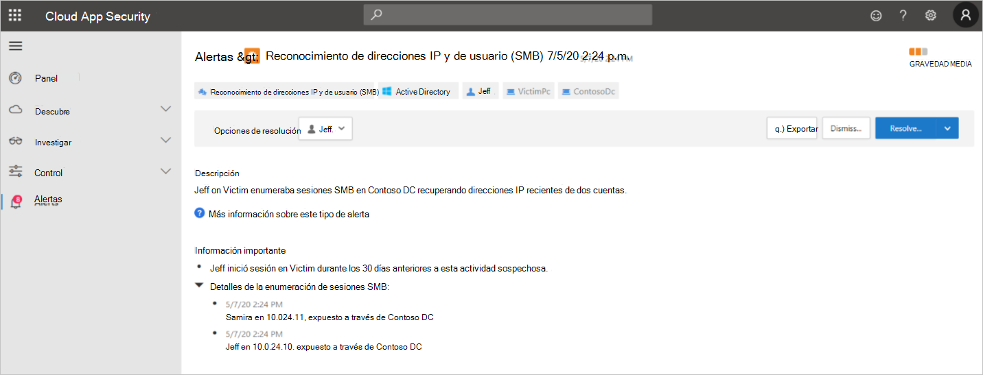 Reconocimiento de direcciones de IP y usuario.