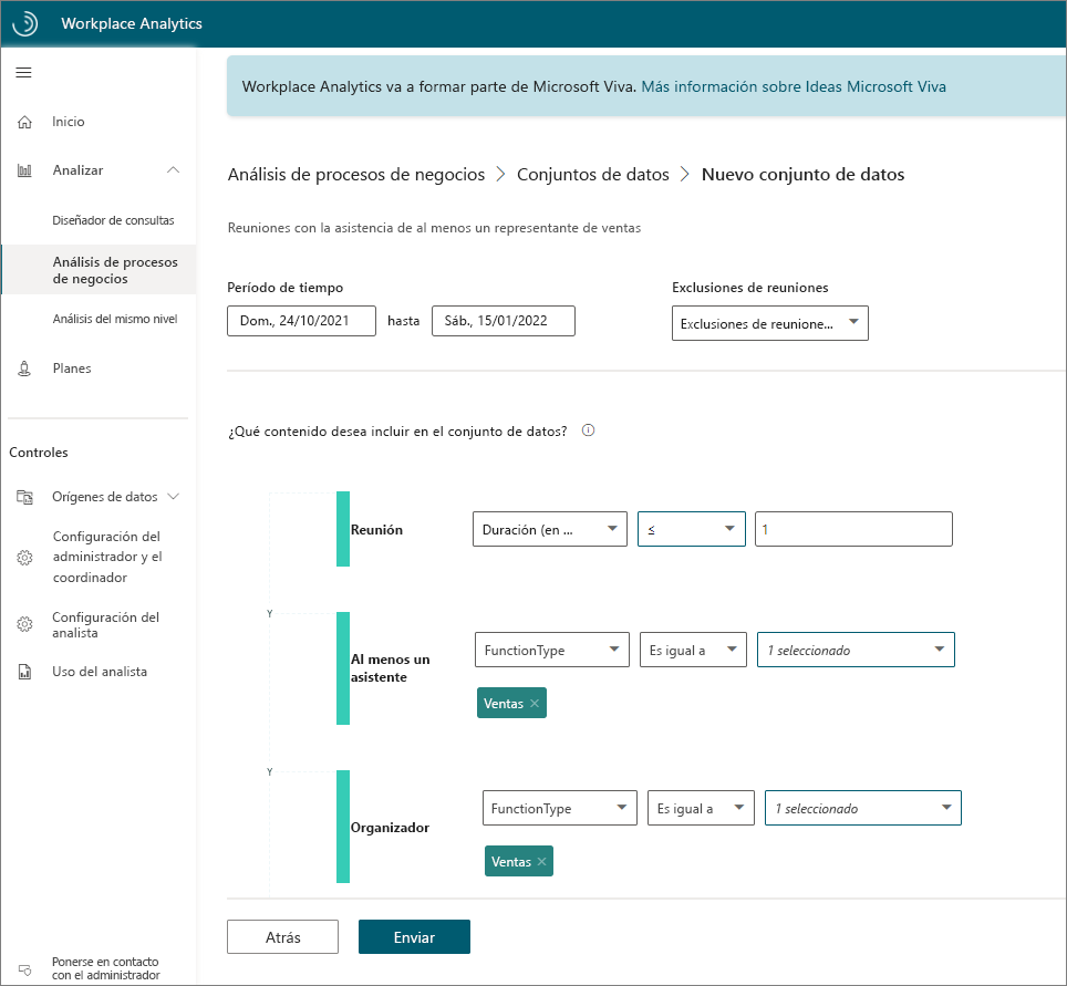 Defina el conjunto de datos.