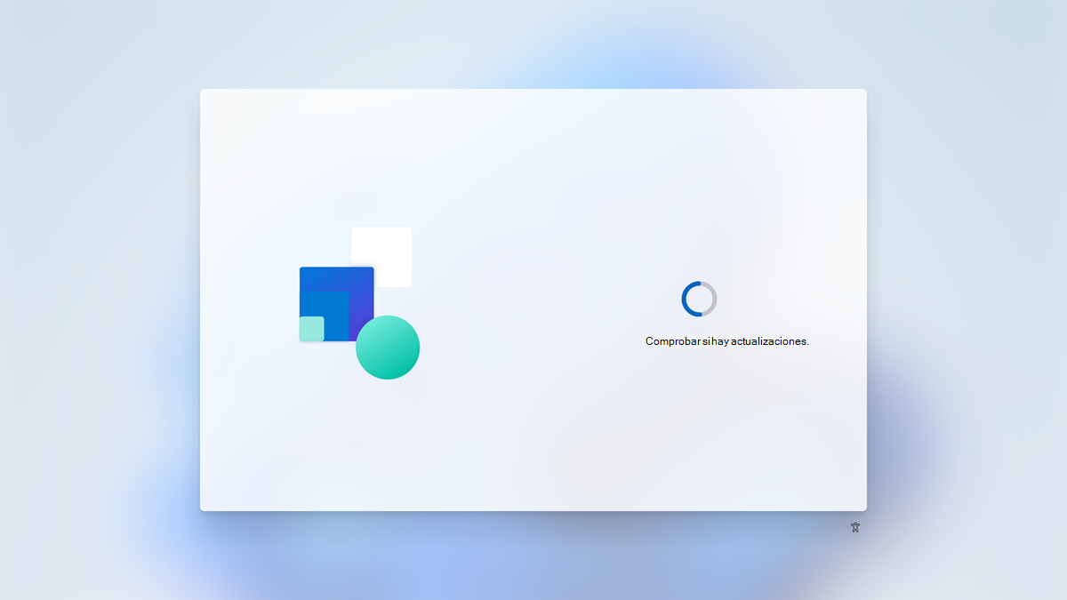 Captura de pantalla que muestra Windows 11 página OOBE : actualizaciones.