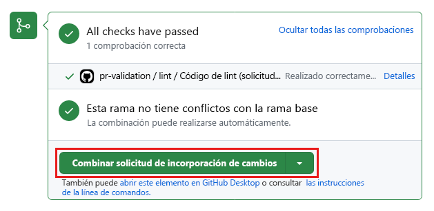 Captura de pantalla de GitHub que muestra el botón 