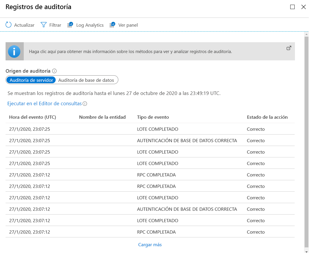 Screenshot of how to view audit records.