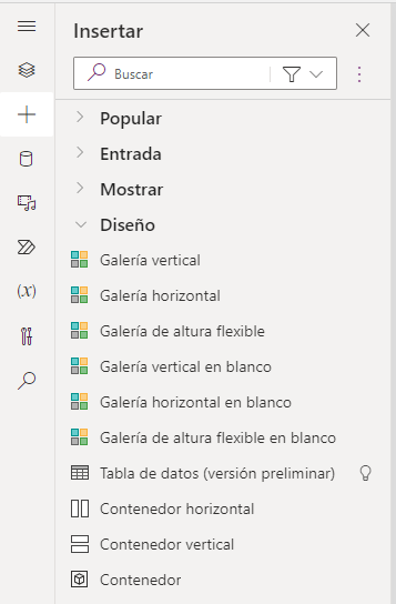 Captura de pantalla las opciones del menú de la galería