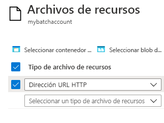 Captura de pantalla de la selección del archivo de recursos en Azure Portal.