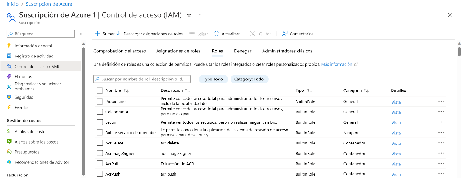 Screenshot that how to get to Access control (IAM) and Roles.