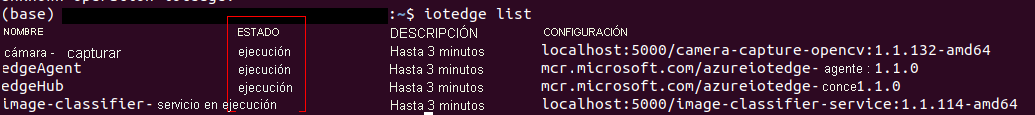 The illustration shows the module status.