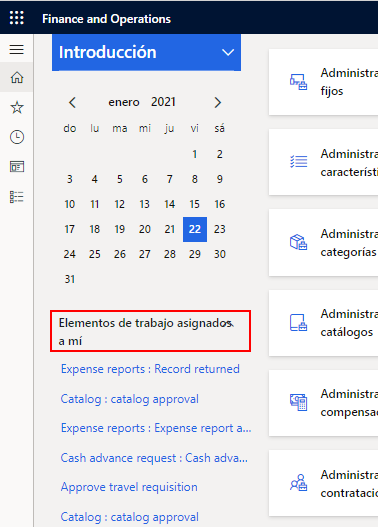  Captura de pantalla de Elementos de trabajo asignados a mí en el panel.