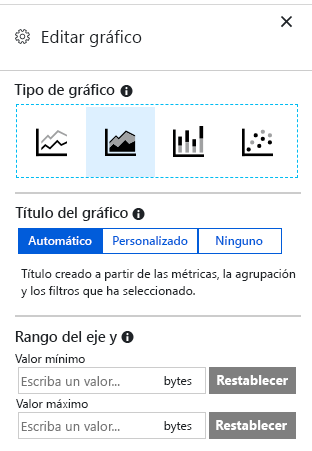 Screenshot that shows the chart customization options.