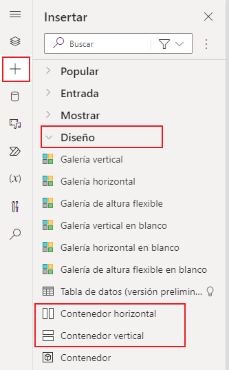 Captura de pantalla con la inserción de contenedores dinámicos