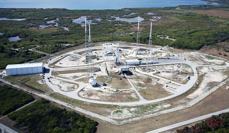 Foto aérea del sitio de lanzamiento de Cabo Cañaveral.