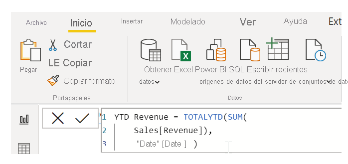 Fórmula DAX con saltos de línea extra al presionar Alt+Entrar