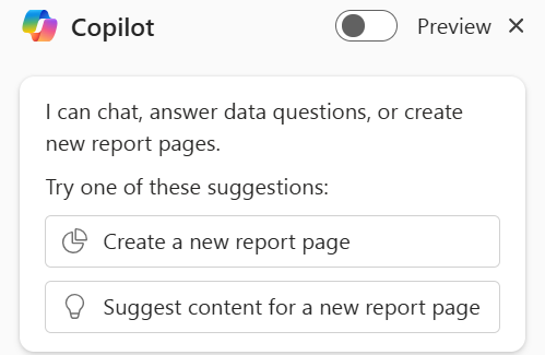 Captura de pantalla del panel de Copilot con consultas sugeridas