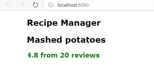 Screenshot of the recipe display.