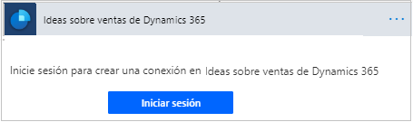 Inicie sesión para crear una conexión a Dynamics 365 Sales Insights.